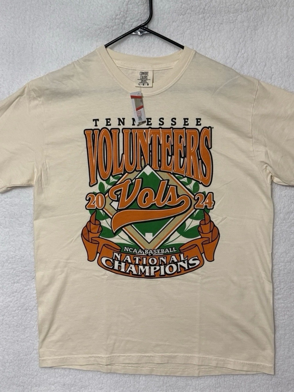 Comfort Colors Cream Tennessee Volunteers 2024 National Champions Tee